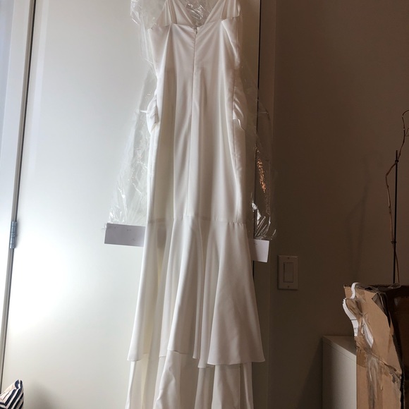 PatBo Ruffle Maxi Dress White Bridal Shower Engagement Party Wedding Size 2 - Picture 6 of 13